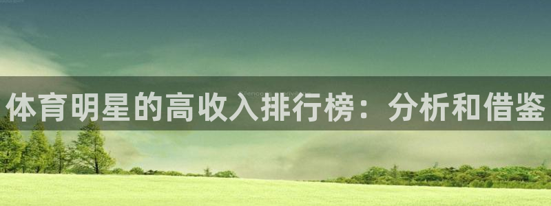 必发官网下载平台APP：体育明星的高收入排行榜：分析