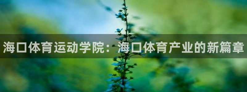 必发官网下载注册：海口体育运动学院：海口体育产业的新篇章